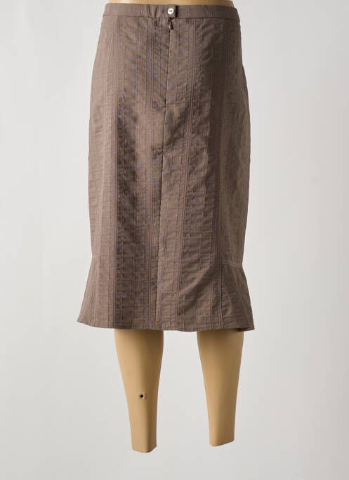 Jupe mi-longue marron FRANCE RIVOIRE pour femme