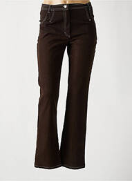 Pantalon coupe droite taille haute marron PAUL MAUSNER femme