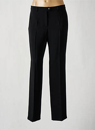 Pantalon droit fermeture zippée sous rabat boutonné noir LUCIA femme