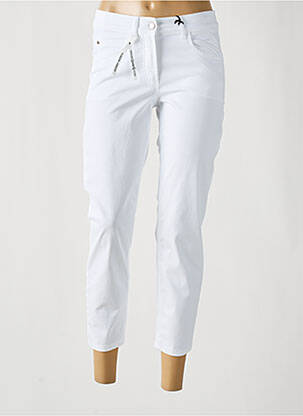 Pantalon 7/8 fermeture zippée sous rabat boutonné blanc GERRY WEBER femme