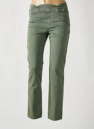Pantalon slim taille élastique vert ANNA MONTANA femme