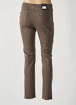 Pantalon slim taille élastique marron ANNA MONTANA femme