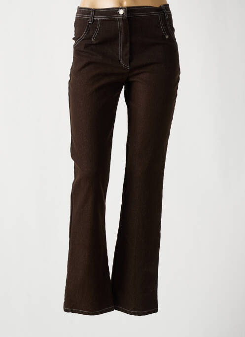 Pantalon coupe droite taille haute marron PAUL MAUSNER femme