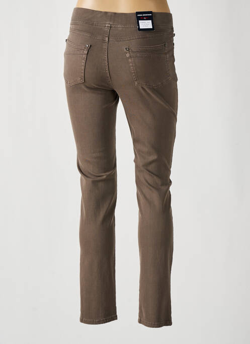 Pantalon slim taille élastique marron ANNA MONTANA femme