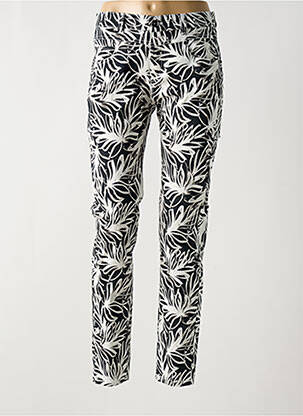 Pantalon slim tissage popeline taille normale noir ANNA MONTANA femme