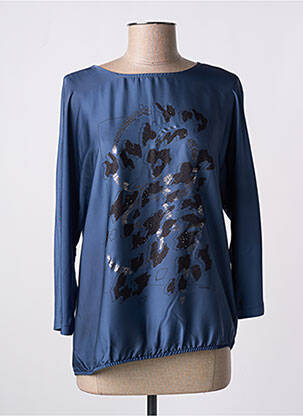 T-shirt sérigraphie avec strass manches 3/4 bleu GERRY WEBER femme
