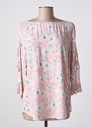 Blouse tissage popeline manches 3/4 rose TAIFUN femme