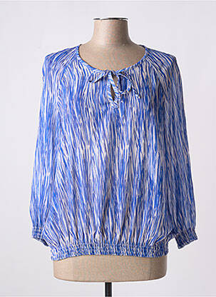 Blouse légère et transparente manches 3/4 bleu PAUPORTÉ femme