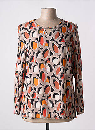Blouse imprimé fantaisie manches longues orange FRANCE RIVOIRE femme
