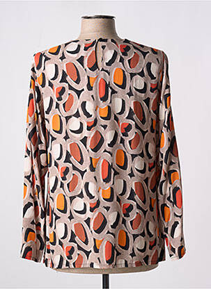 Blouse imprimé fantaisie manches longues orange FRANCE RIVOIRE femme