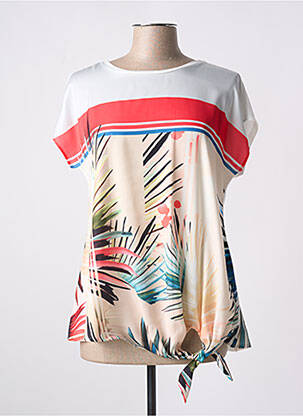 T-shirt col rond manches courtes rouge TAIFUN femme