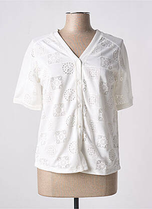 Chemisier manches courtes manches courtes blanc LEO & UGO femme