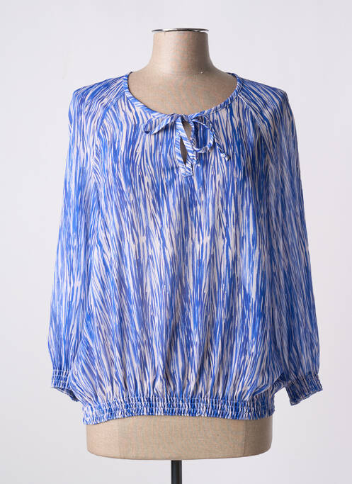 Blouse légère et transparente manches 3/4 bleu PAUPORTÉ femme