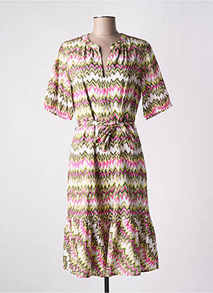 Robe mi-longue coupe évasée manches courtes vert GERRY WEBER femme