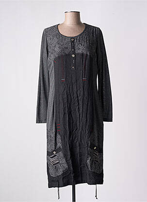 Robe mi-longue manches longues manches longues gris JEAN GABRIEL femme
