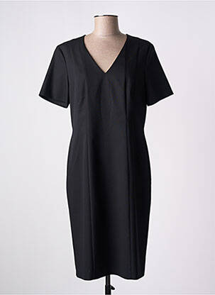 Robe mi-longue fermeture zippée au dos manches courtes noir GERRY WEBER femme