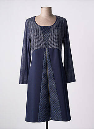 Robe mi-longue manches longues manches longues bleu MERI & ESCA femme