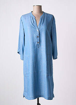 Robe mi-longue coupe fluide manches 3/4 bleu GERRY WEBER femme
