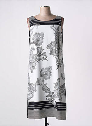Robe mi-longue coupe fluide sans manche blanc TELMAIL femme