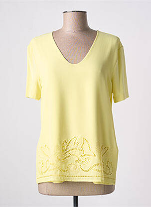 Top tissage jersey manches courtes jaune GERRY WEBER femme