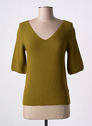 Pull coupe cintrée manches courtes vert PULL & MAILLE femme