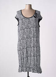 Robe mi-longue manches courtes manches courtes noir BARANDI femme