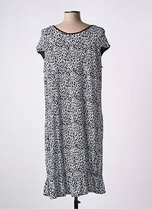 Robe mi-longue manches courtes manches courtes noir BARANDI femme
