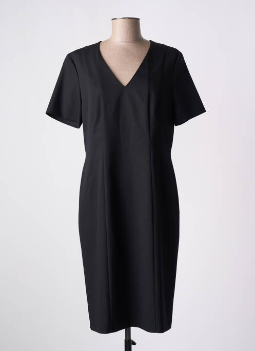 Robe mi-longue fermeture zippée au dos manches courtes noir GERRY WEBER femme
