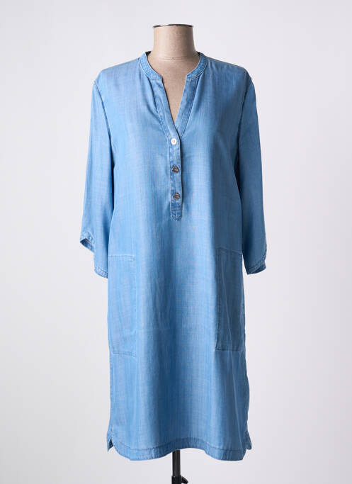 Robe mi-longue coupe fluide manches 3/4 bleu GERRY WEBER femme