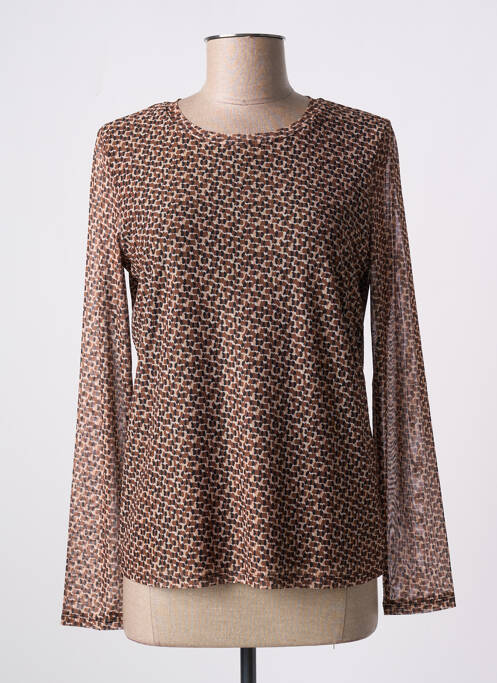 Top imprimé fantaisie manches longues marron GERRY WEBER femme