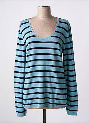 Pull coupe cintrée manches longues bleu TAIFUN femme
