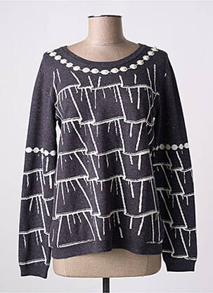 Pull coupe cintrée manches longues gris LEO & UGO femme