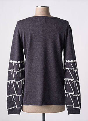 Pull coupe cintrée manches longues gris LEO & UGO femme