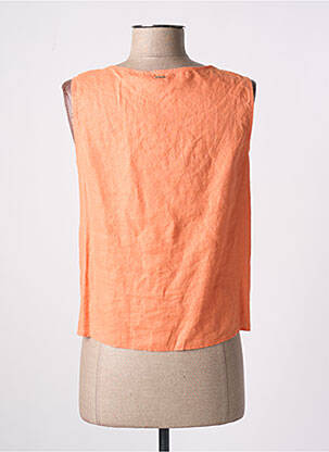 Chemisier tissage crêpe sans manche orange TAIFUN femme