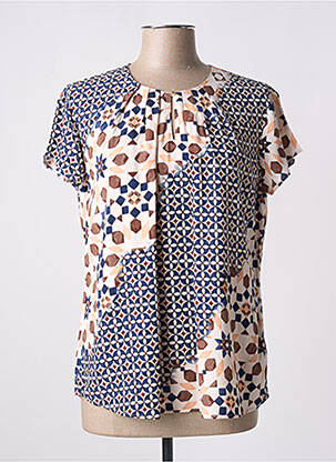 Blouse tissage popeline manches courtes bleu GERRY WEBER femme
