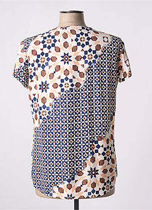 Blouse tissage popeline manches courtes bleu GERRY WEBER femme