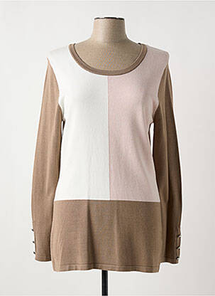 Pull coupe cintrée manches longues marron MARBLE femme