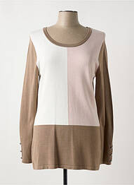 Pull coupe cintrée manches longues marron MARBLE femme