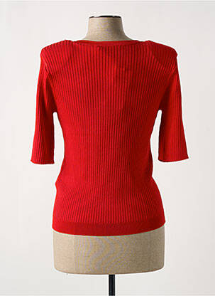 Pull col v manches courtes rouge TAIFUN femme