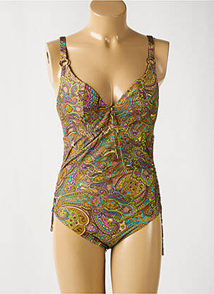 Maillot de bain 1 pièce imprimé fantaisie haut triangles jaune PRIMADONNA femme