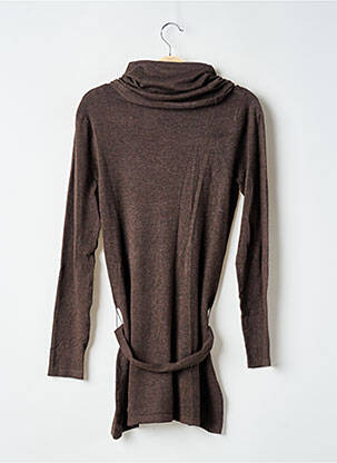 Pull col roulé tissage chiné manches longues marron H&M femme