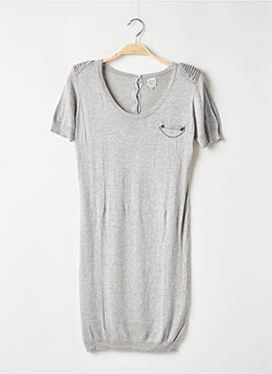 Robe pull tissage chiné manches courtes gris KARL MARC JOHN femme