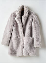 Manteau long coupe droite sans capuche gris K-ZELL femme