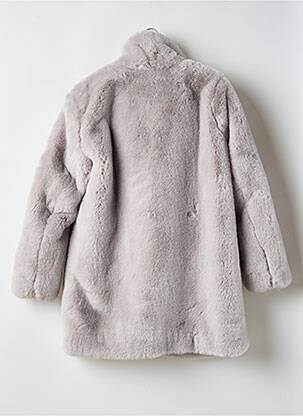 Manteau long coupe droite sans capuche gris K-ZELL femme
