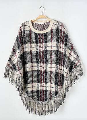 Poncho col rond beige LEGEND BY ANGEL femme