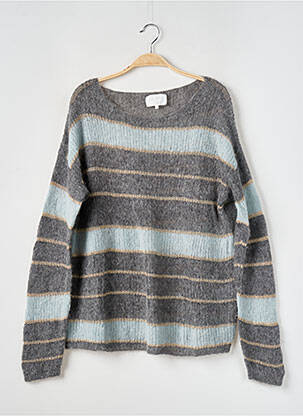 Pull tissage chiné manches longues gris LES TRICOTS DE LÉA femme