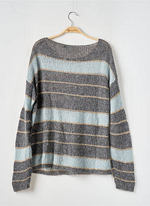 Pull tissage chiné manches longues gris LES TRICOTS DE LÉA femme