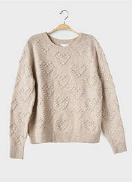 Pull tissage chiné manches longues marron H&M femme