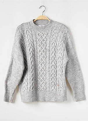 Pull tissage chiné manches longues gris MANGO femme