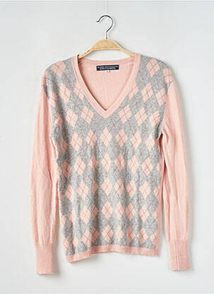 Pull col v manches longues rose THE ROYAL MILE COLLECTION femme
